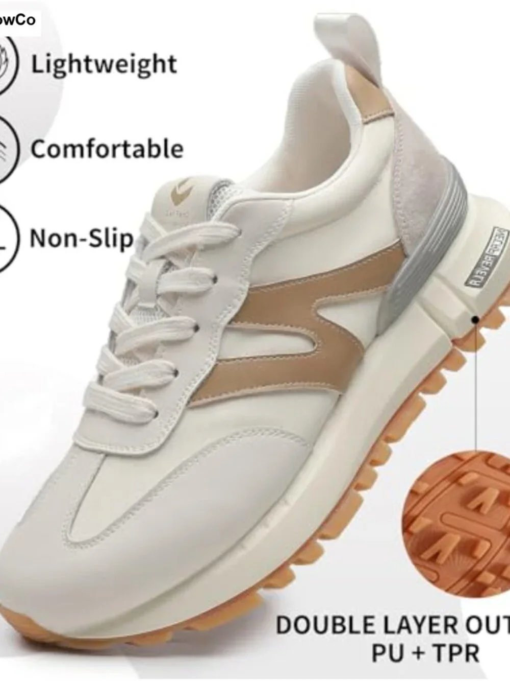 Women's Breathable Leather Suede Walking Sneakers Non-Slip Cushioned Casual